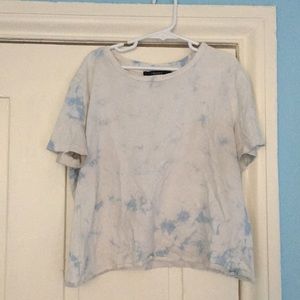 Forever 21 White and Blue tie dye t-shirt